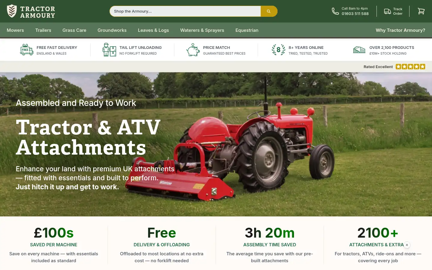 Screenshot of tractorarmoury.co.uk
