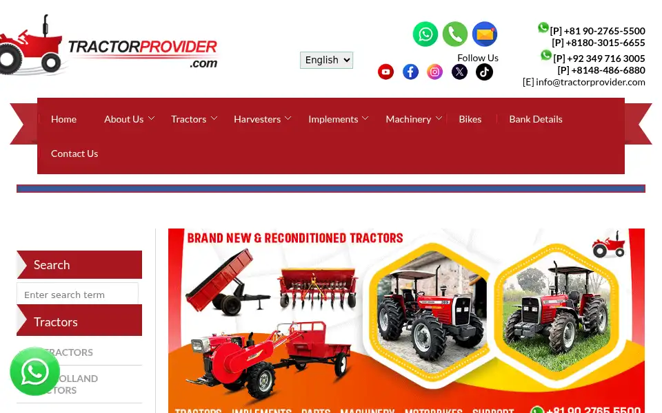 Screenshot of tractorprovider.com