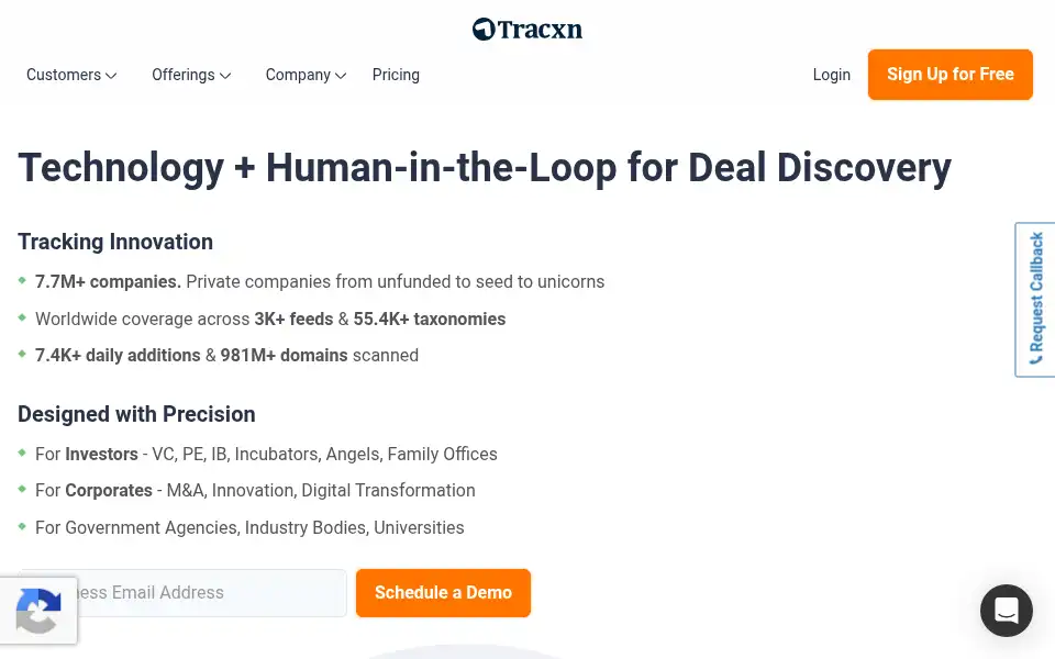 Screenshot of tracxn.com