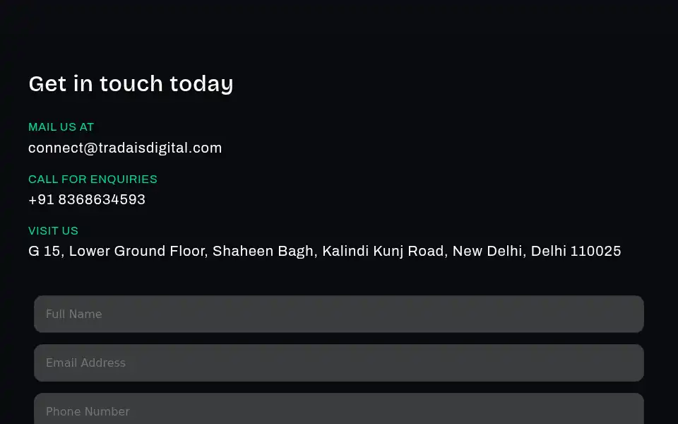 Screenshot of tradaisdigital.com