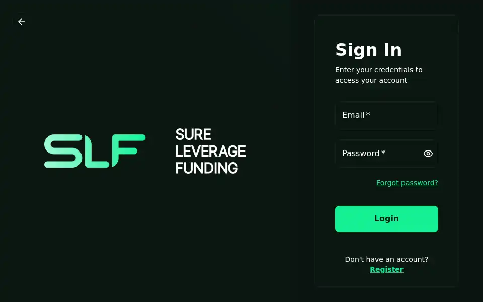 Screenshot of trade.sureleveragefunding.com