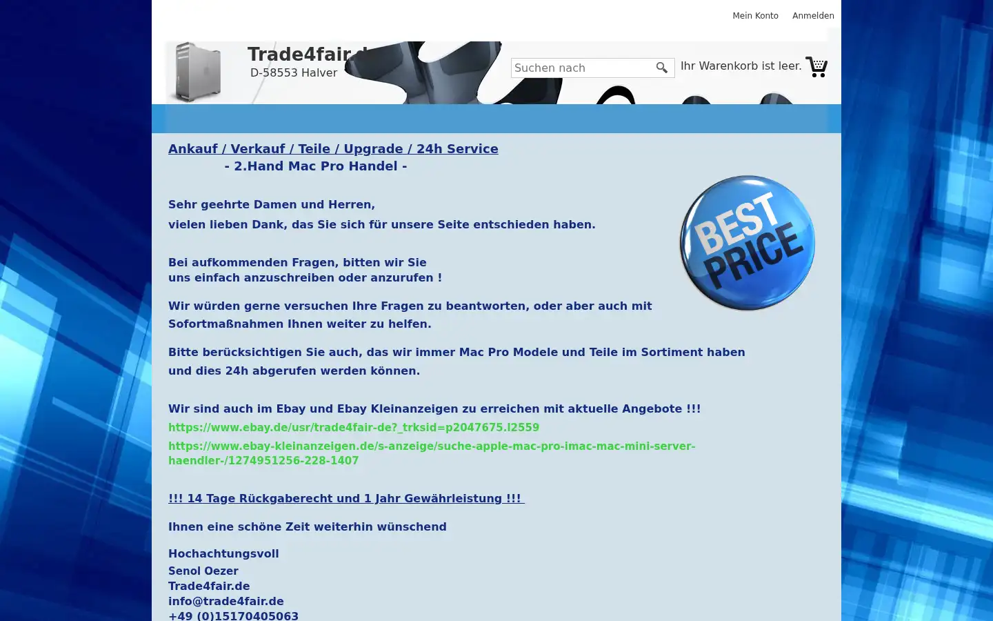 Screenshot of trade4fair.de