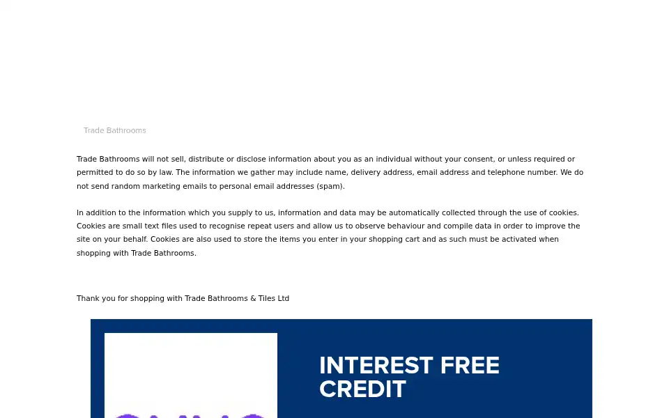 Screenshot of tradebathrooms.com