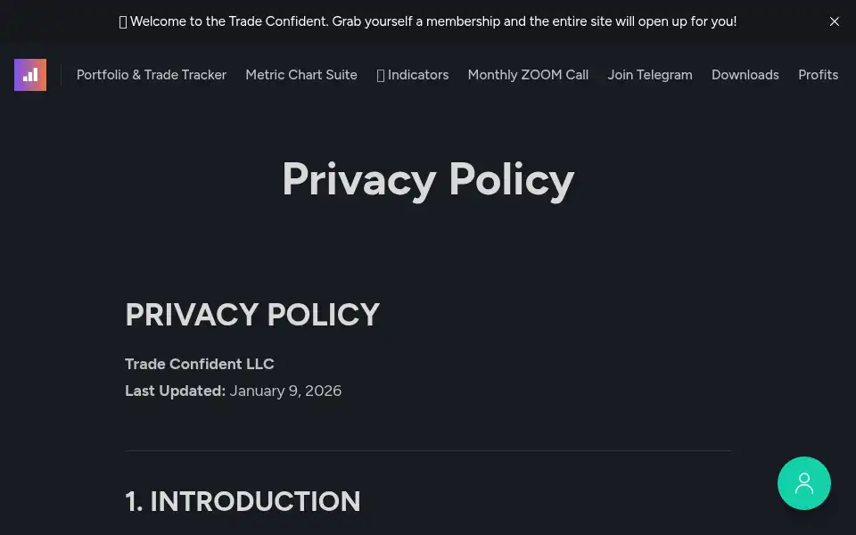 Screenshot of tradeconfident.io