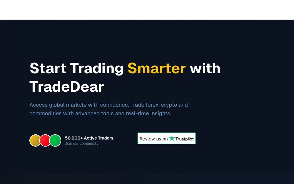 Screenshot of tradedear.com