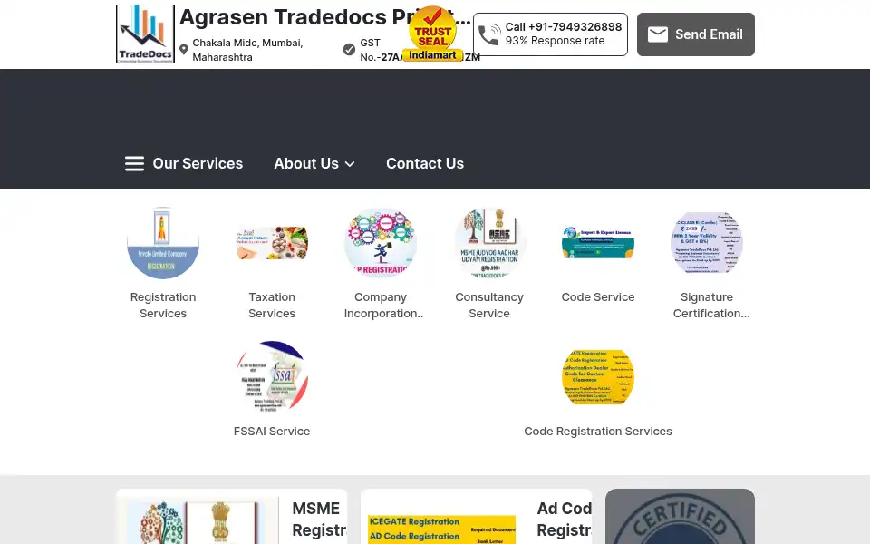 Screenshot of tradedocs.co.in