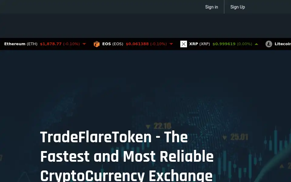 Screenshot of tradeflaretoken.com