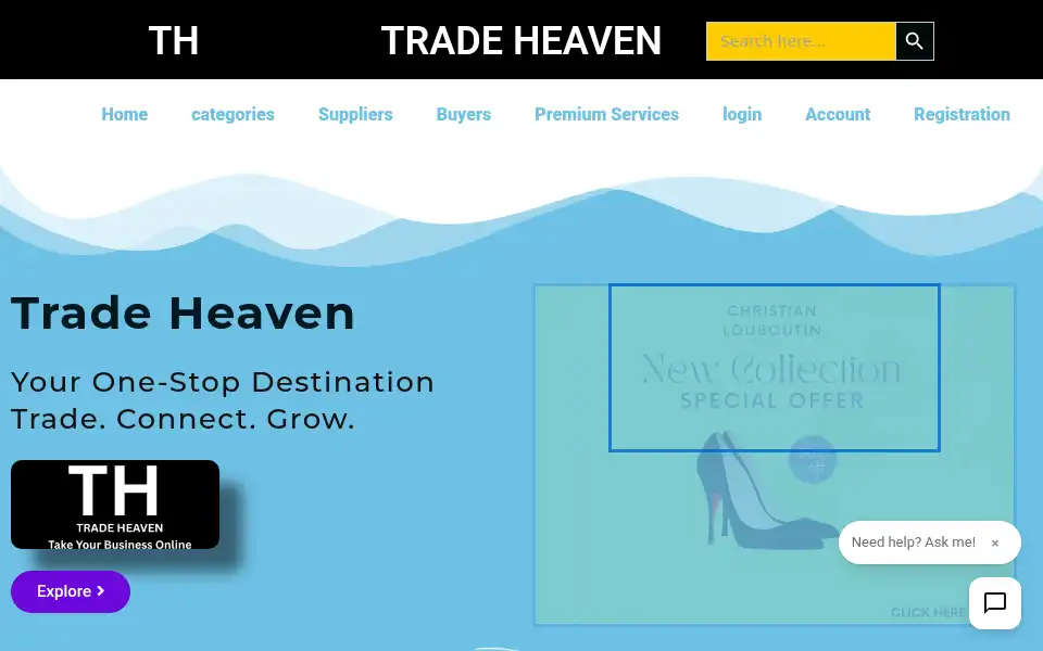 Screenshot of tradeheaven.net