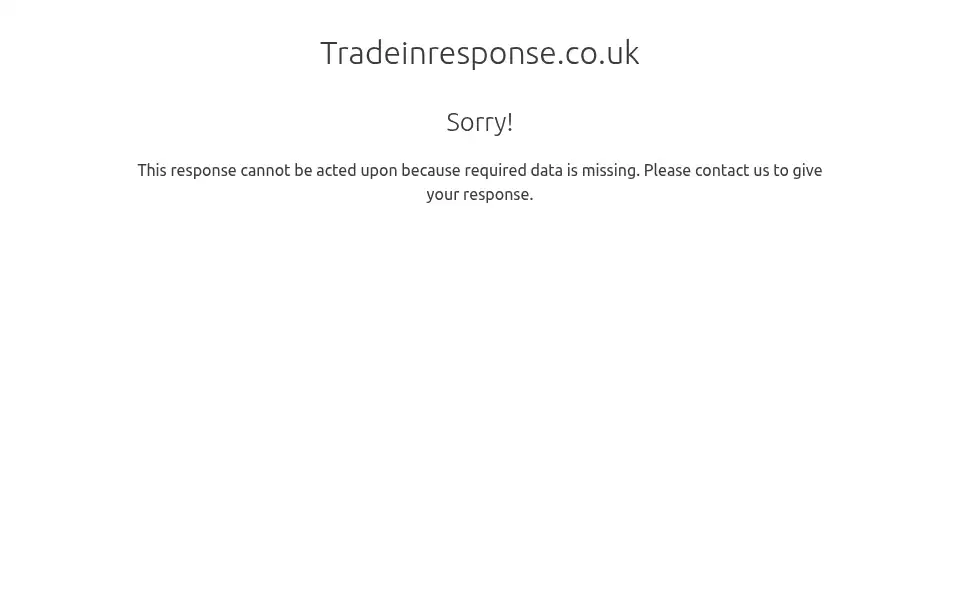 Screenshot of tradeinresponse.co.uk