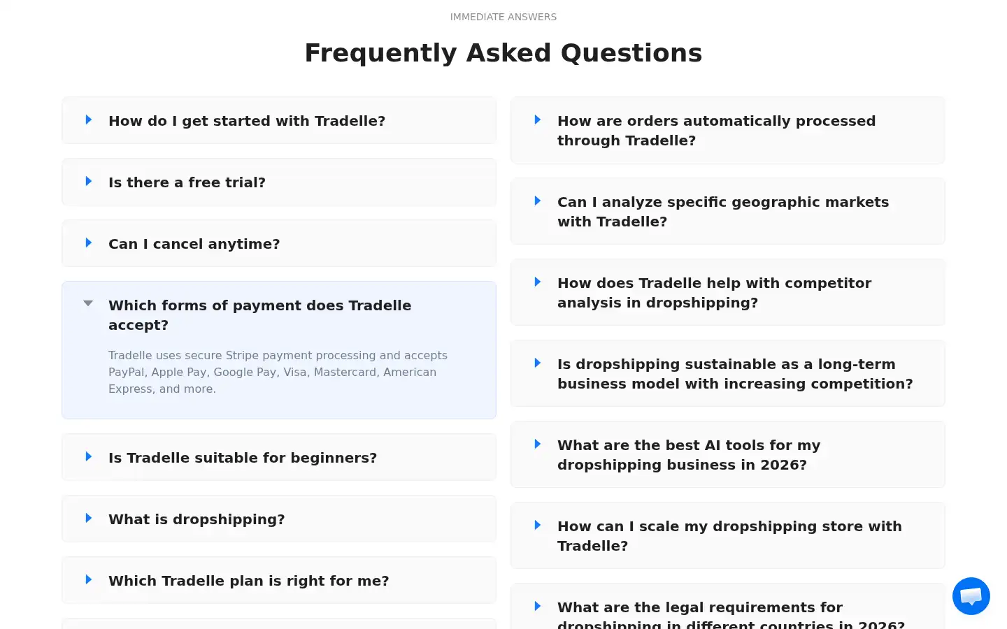Screenshot of tradelle.io