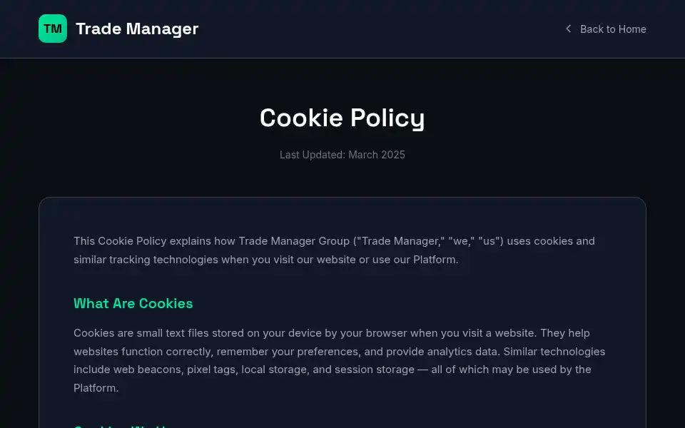Screenshot of trademanagergroup.com