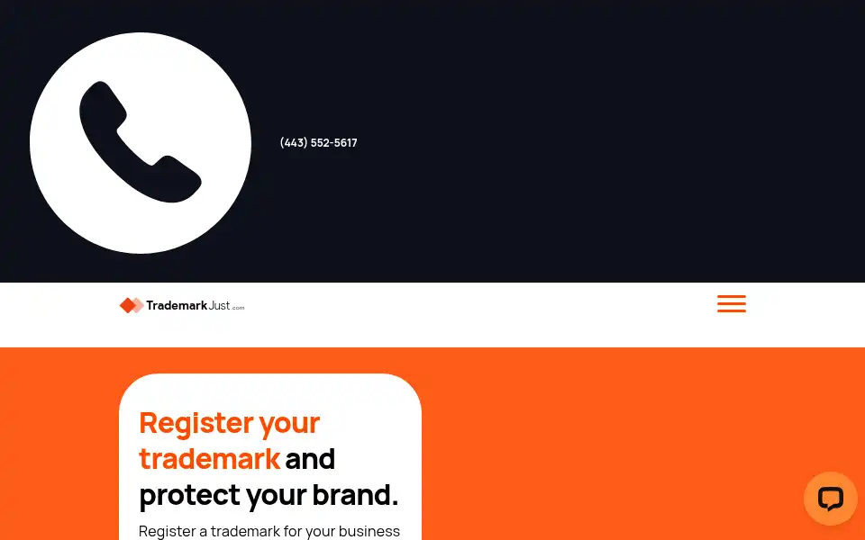 Screenshot of trademarkjust.com