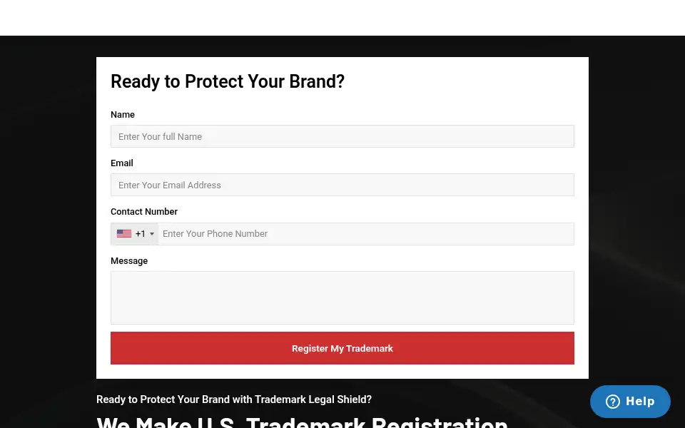 Screenshot of trademarklegalshield.com