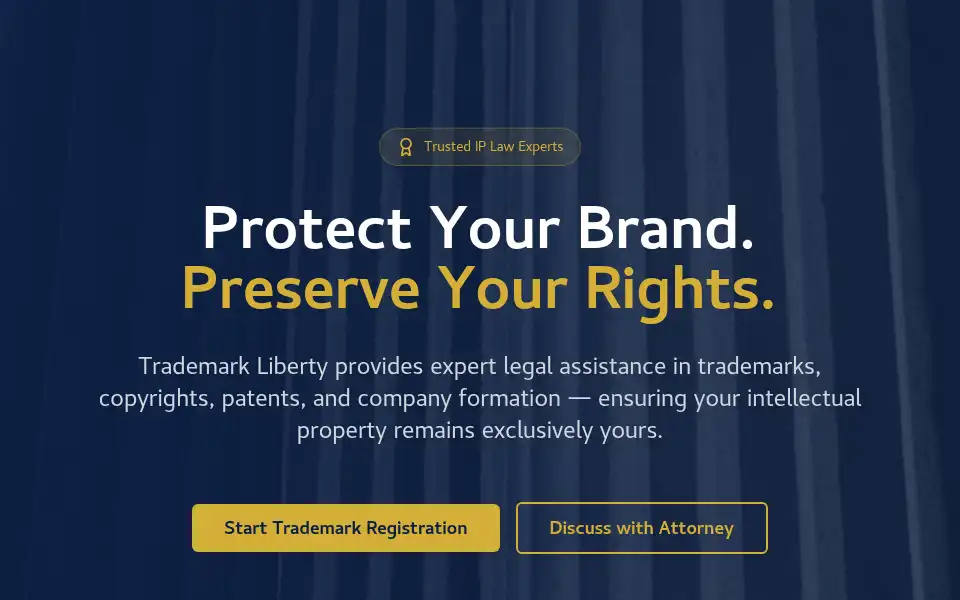Screenshot of trademarkliberty.com