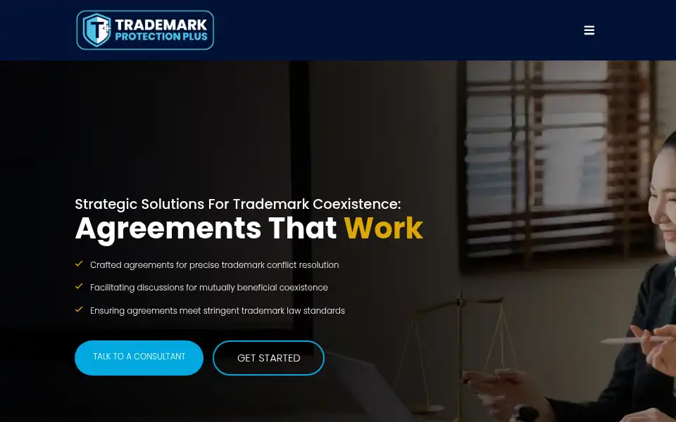Screenshot of trademarkprotectionplus.com