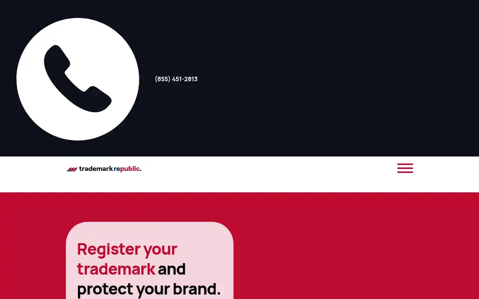 Screenshot of trademarkrepublic.com