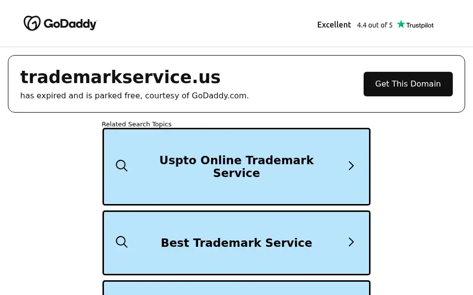 Screenshot of trademarkservice.us