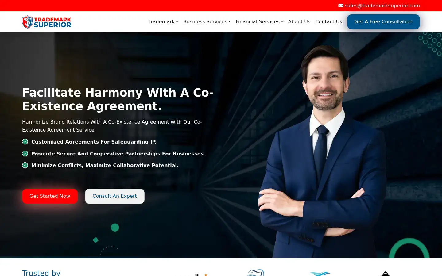 Screenshot of trademarksuperior.com