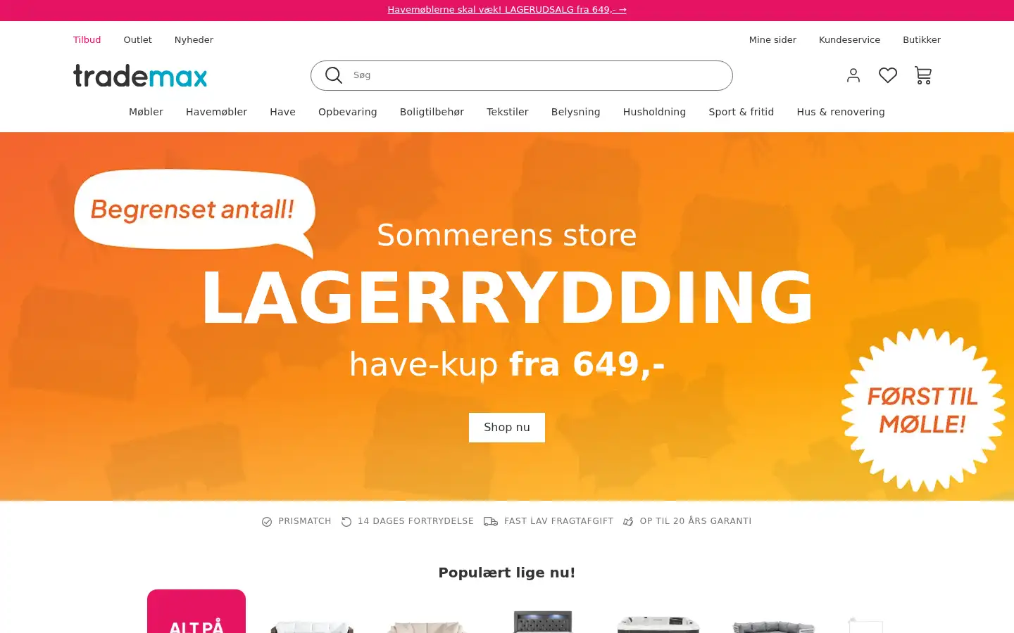 Screenshot of trademax.dk