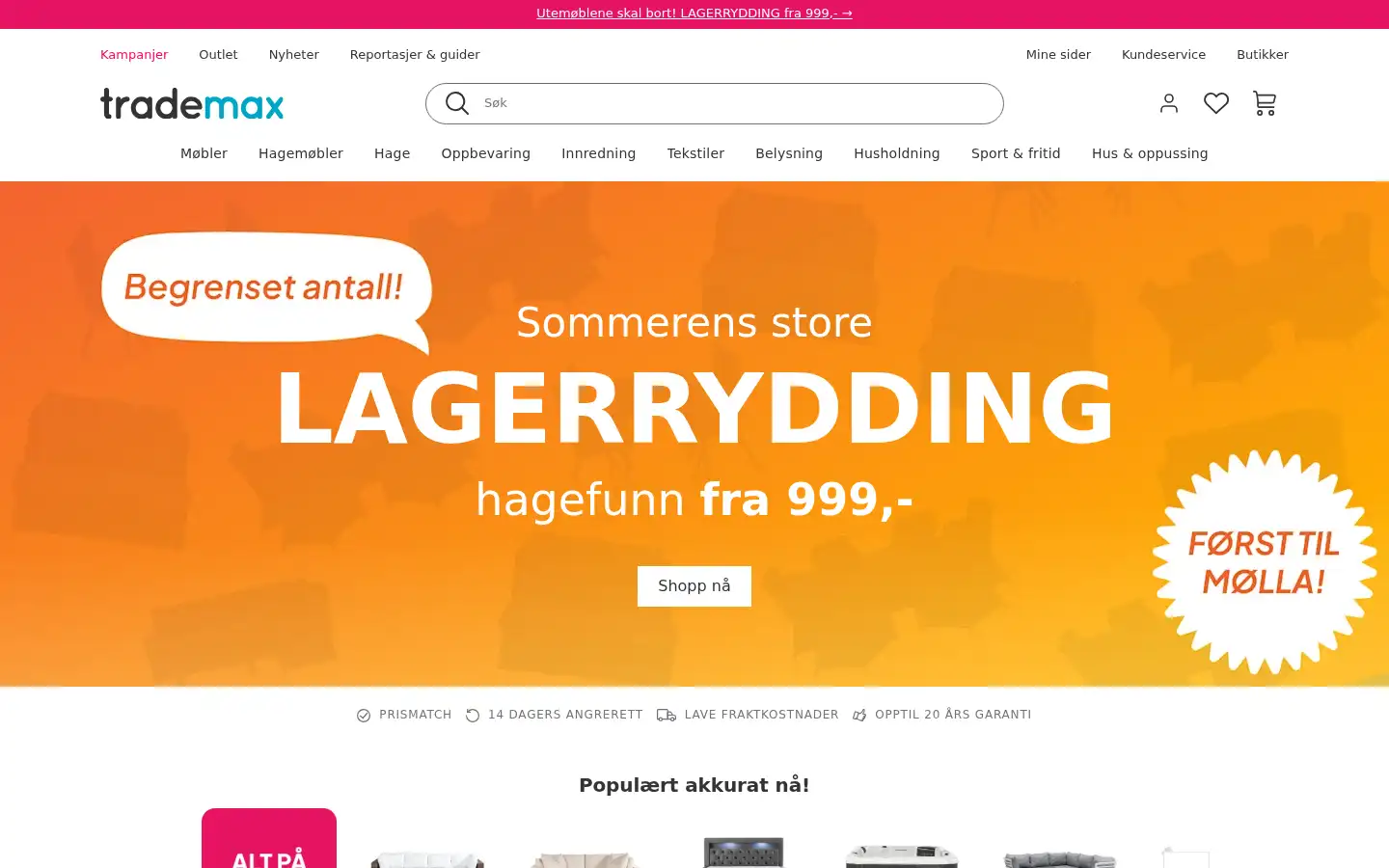 Screenshot of trademax.no