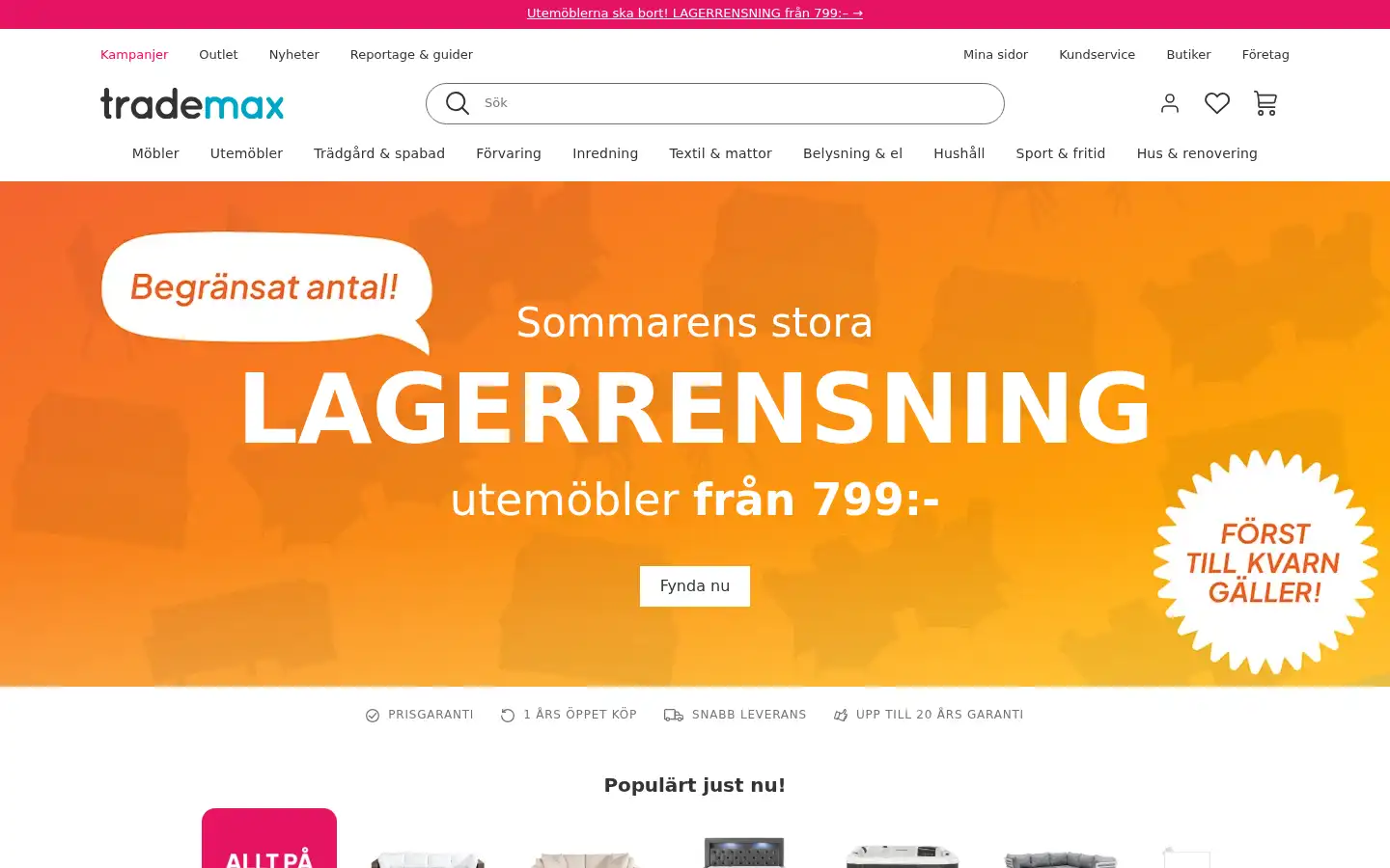 Screenshot of trademax.se
