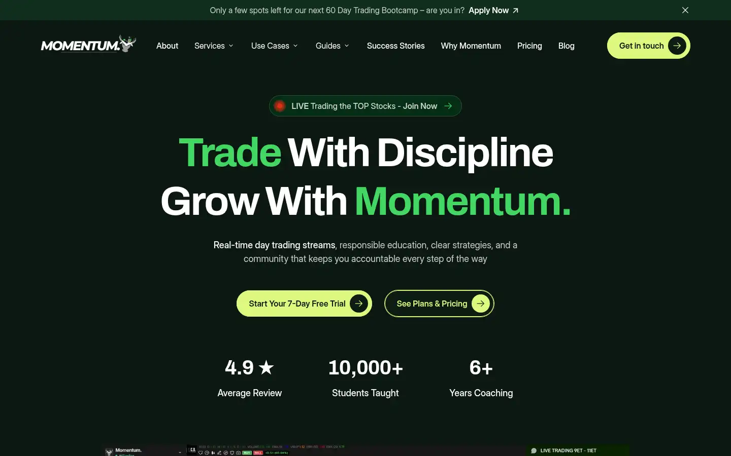 Screenshot of trademomentum.org