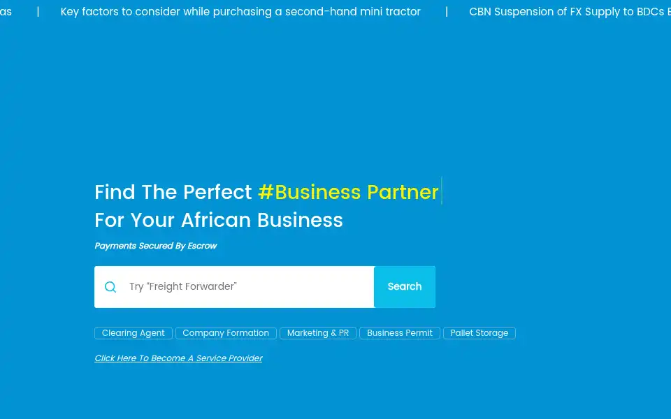 Screenshot of tradenaira.com