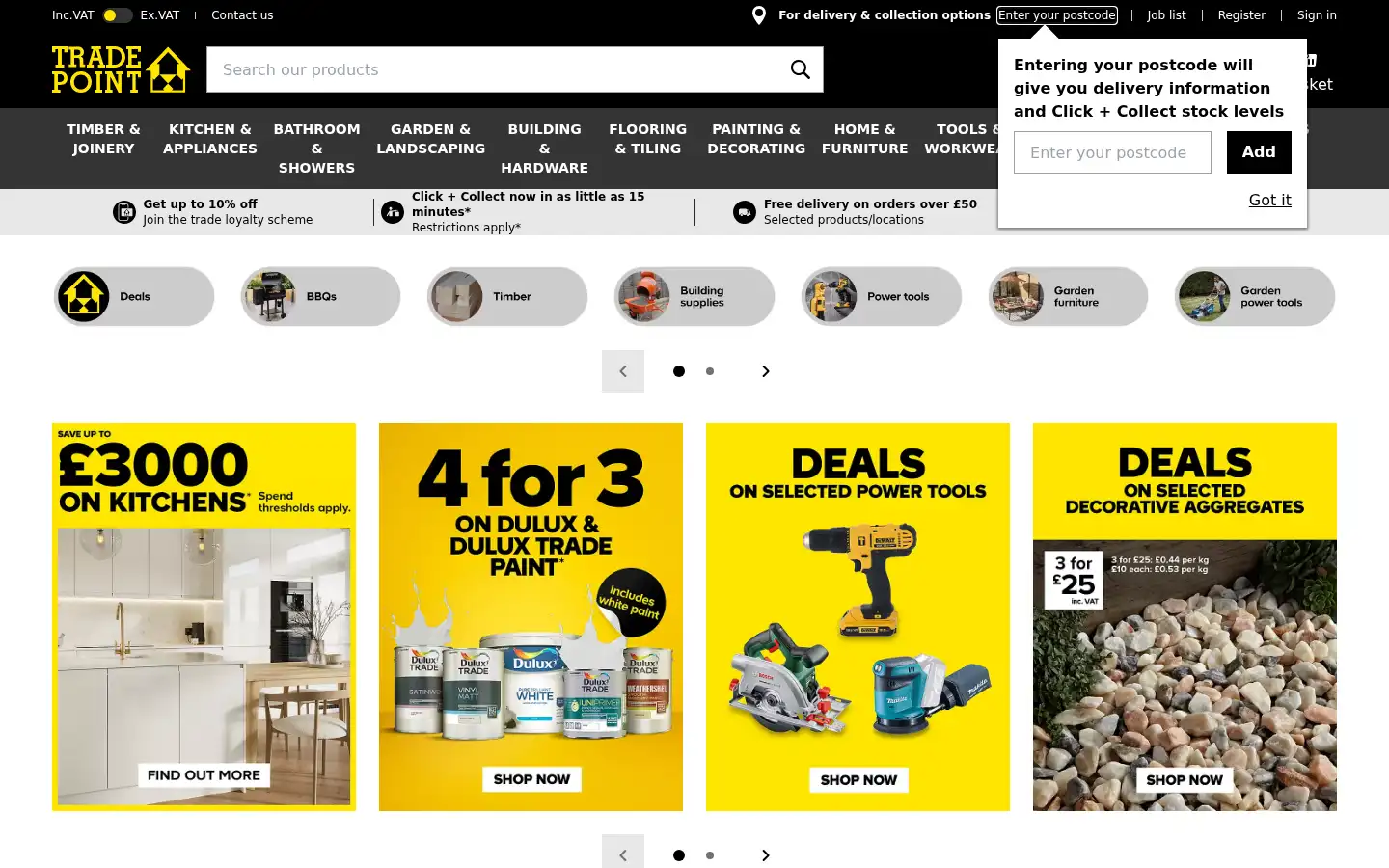 Screenshot of tradepoint.co.uk
