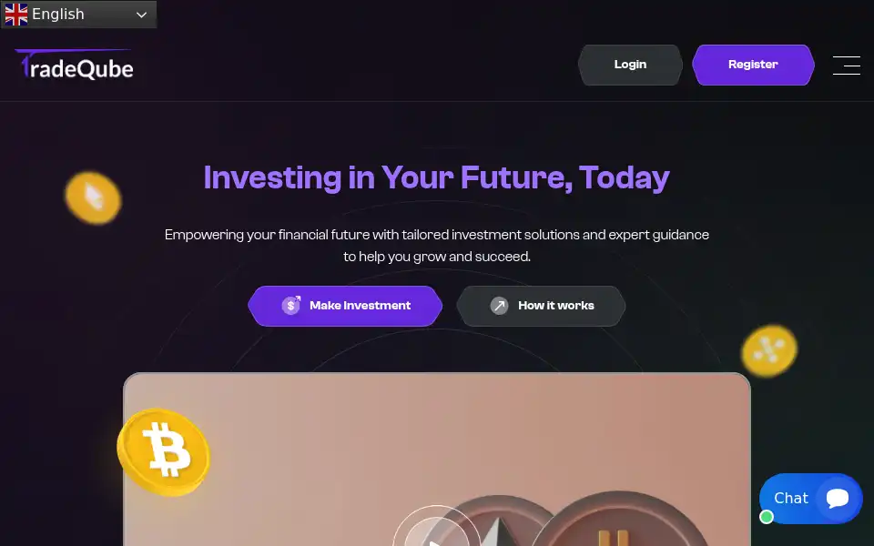Screenshot of tradequbes.com
