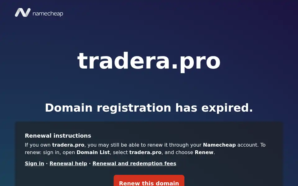 Screenshot of tradera.pro