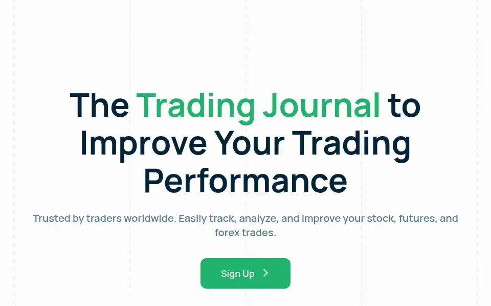 Screenshot of tradervue.com