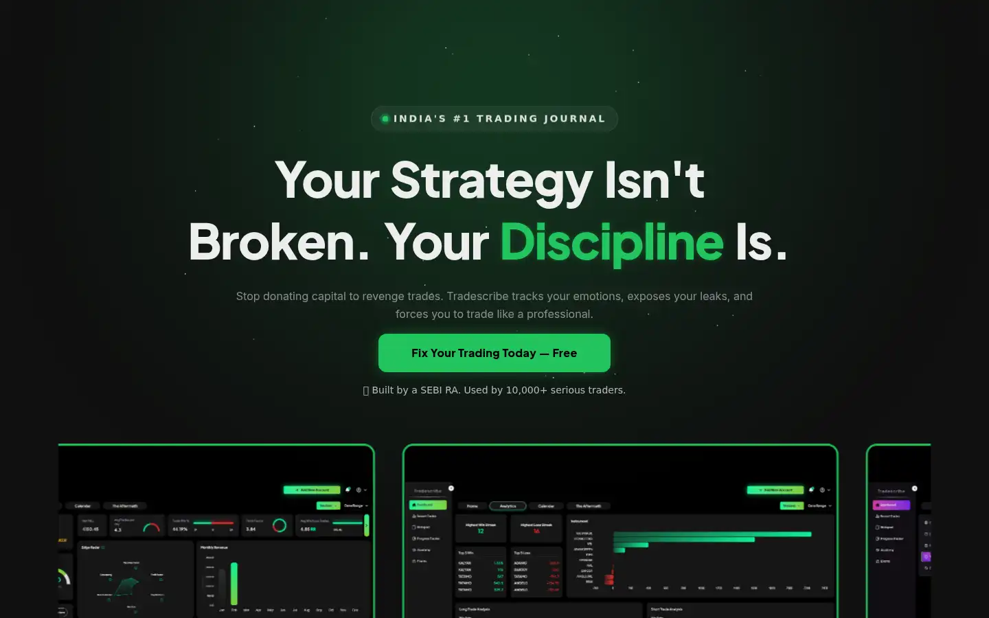Screenshot of tradescribe.in