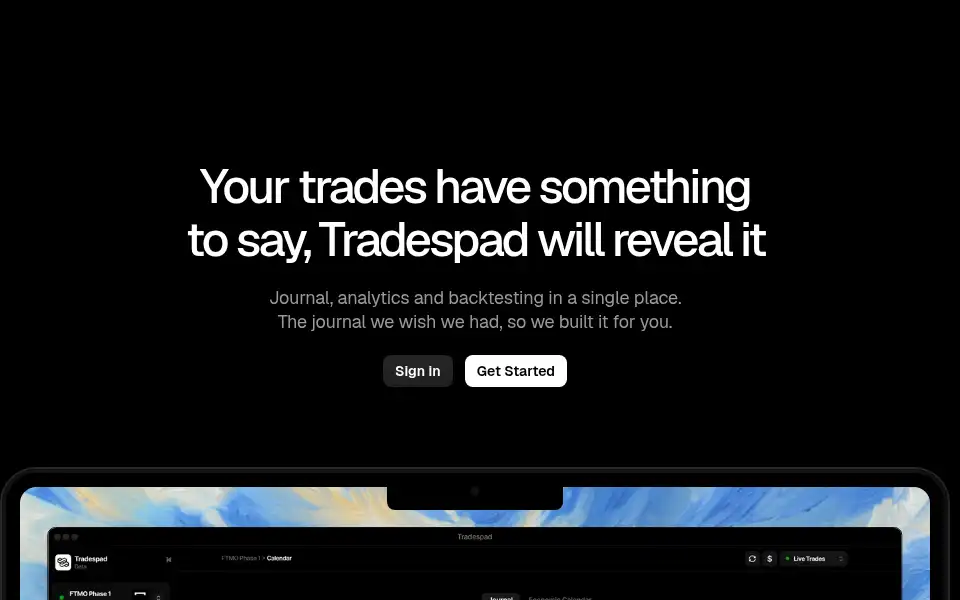 Screenshot of tradespad.com