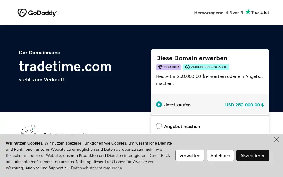 Screenshot of tradetime.com