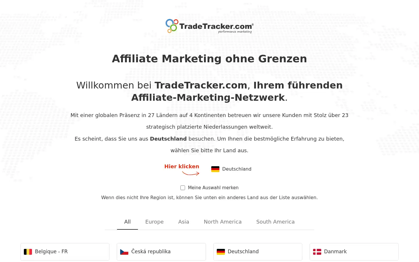 Screenshot of tradetracker.com