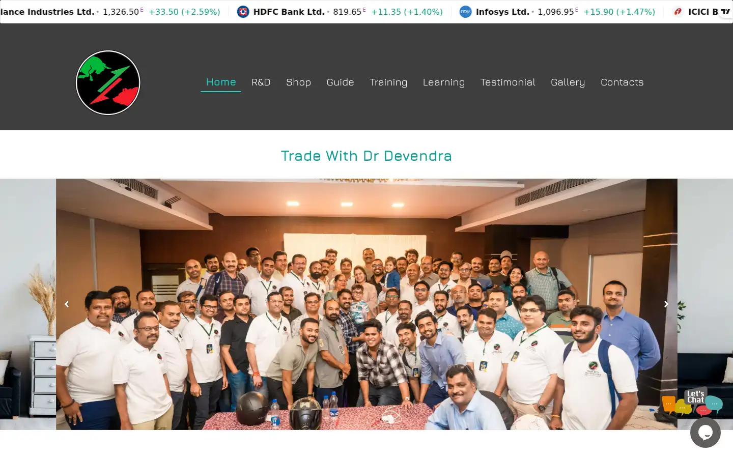 Screenshot of tradewithdrdevendra.prodawnfintech.com