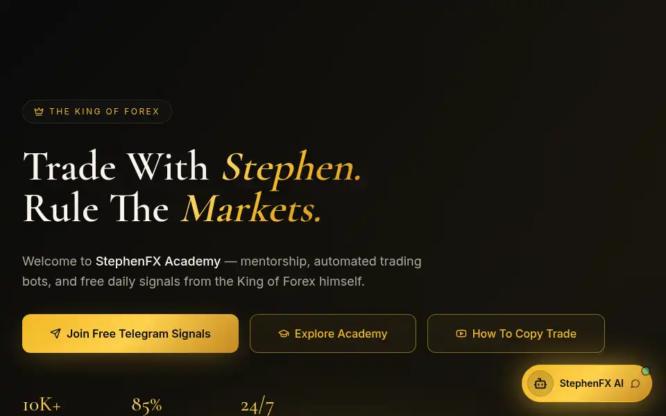 Screenshot of tradewithstephen.com