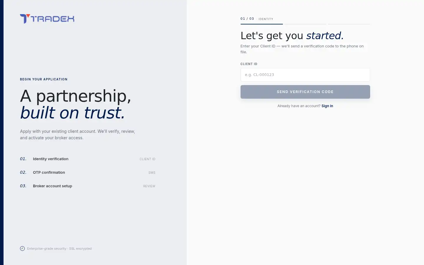 Screenshot of tradex.live