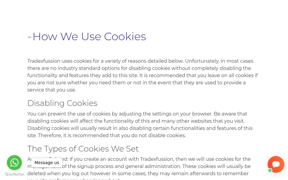 Screenshot of tradexfussion.com