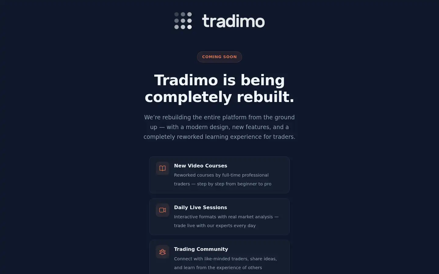 Screenshot of tradimo.com