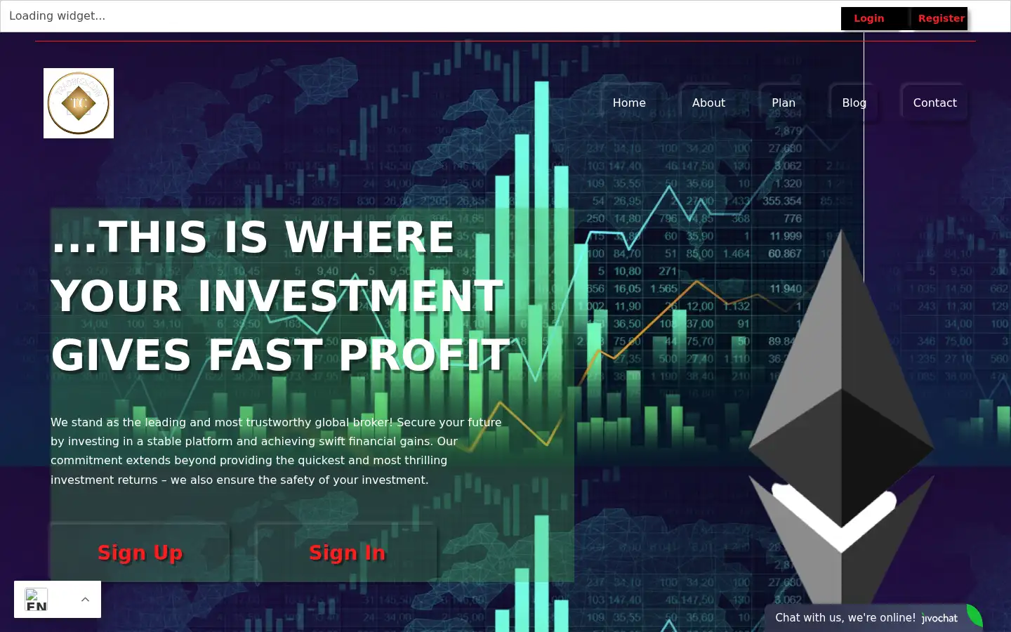 Screenshot of tradingscoin.net