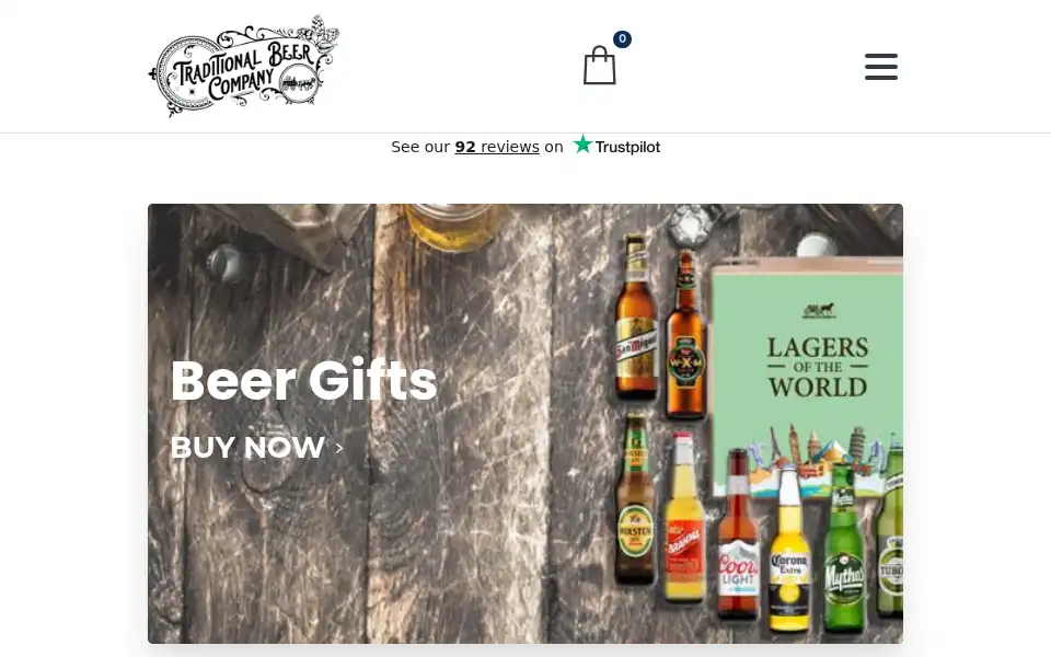Screenshot of traditionalbeercompany.co.uk