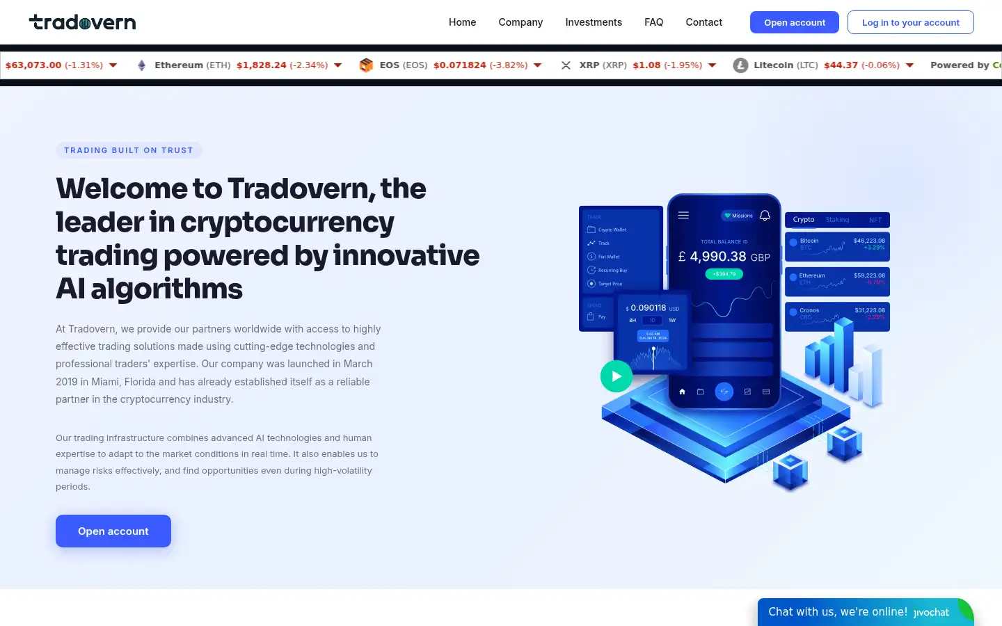 Screenshot of tradovern.com