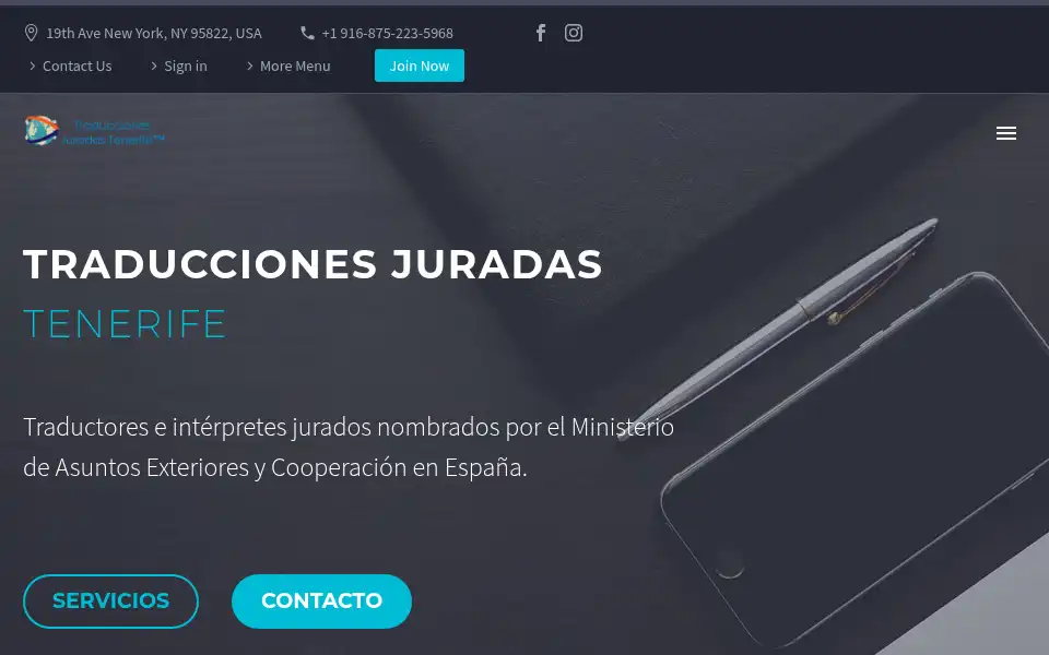Screenshot of traduccionesjuradastenerife.es