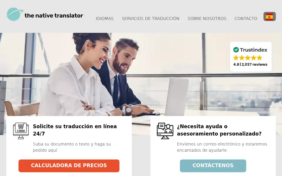 Screenshot of traductor-nativo.es