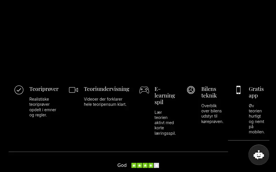 Screenshot of trafiktesten.dk