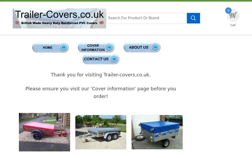 Screenshot of trailer-covers.co.uk