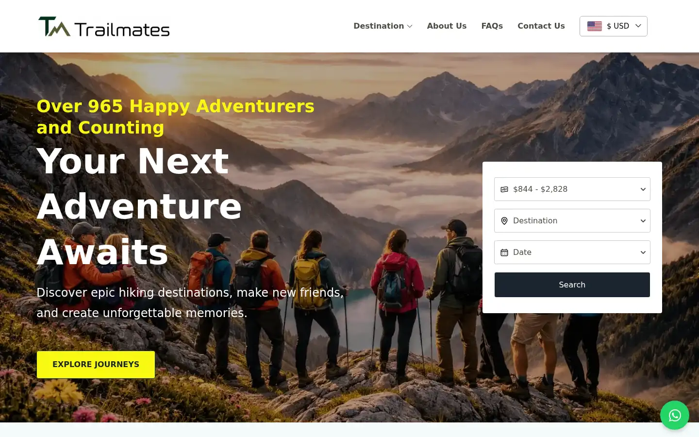 Screenshot of trailmatesadventures.com