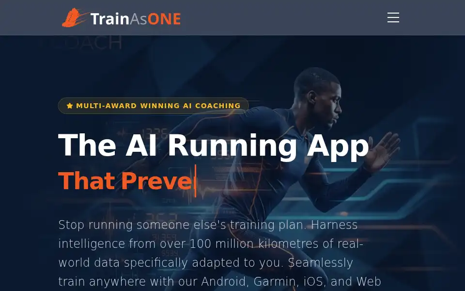 Screenshot of trainasone.com