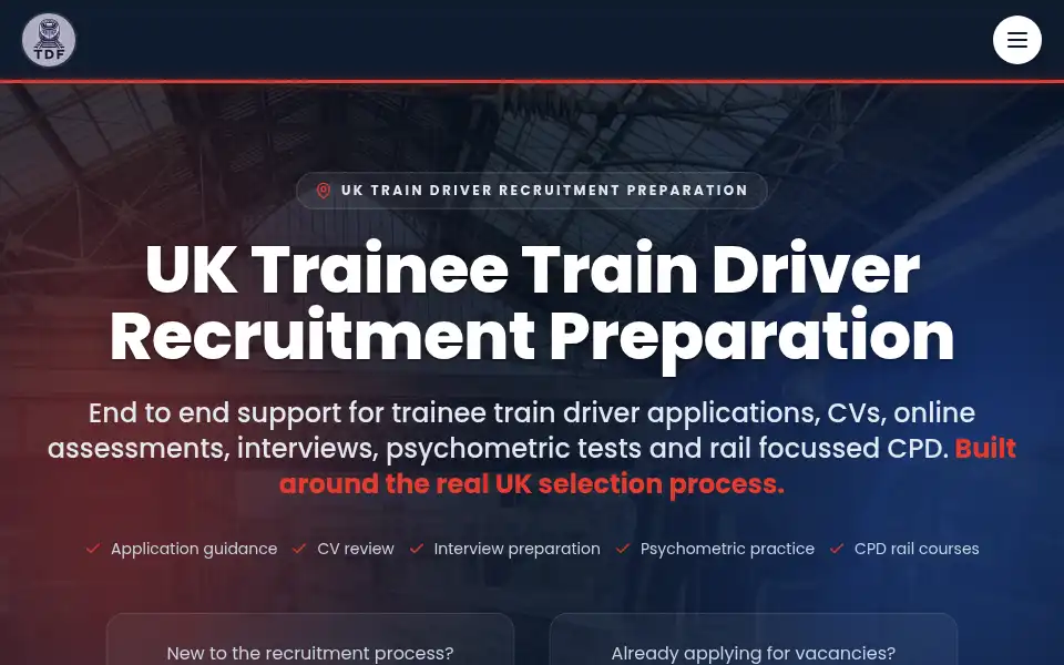 Screenshot of traindriverfoundation.com